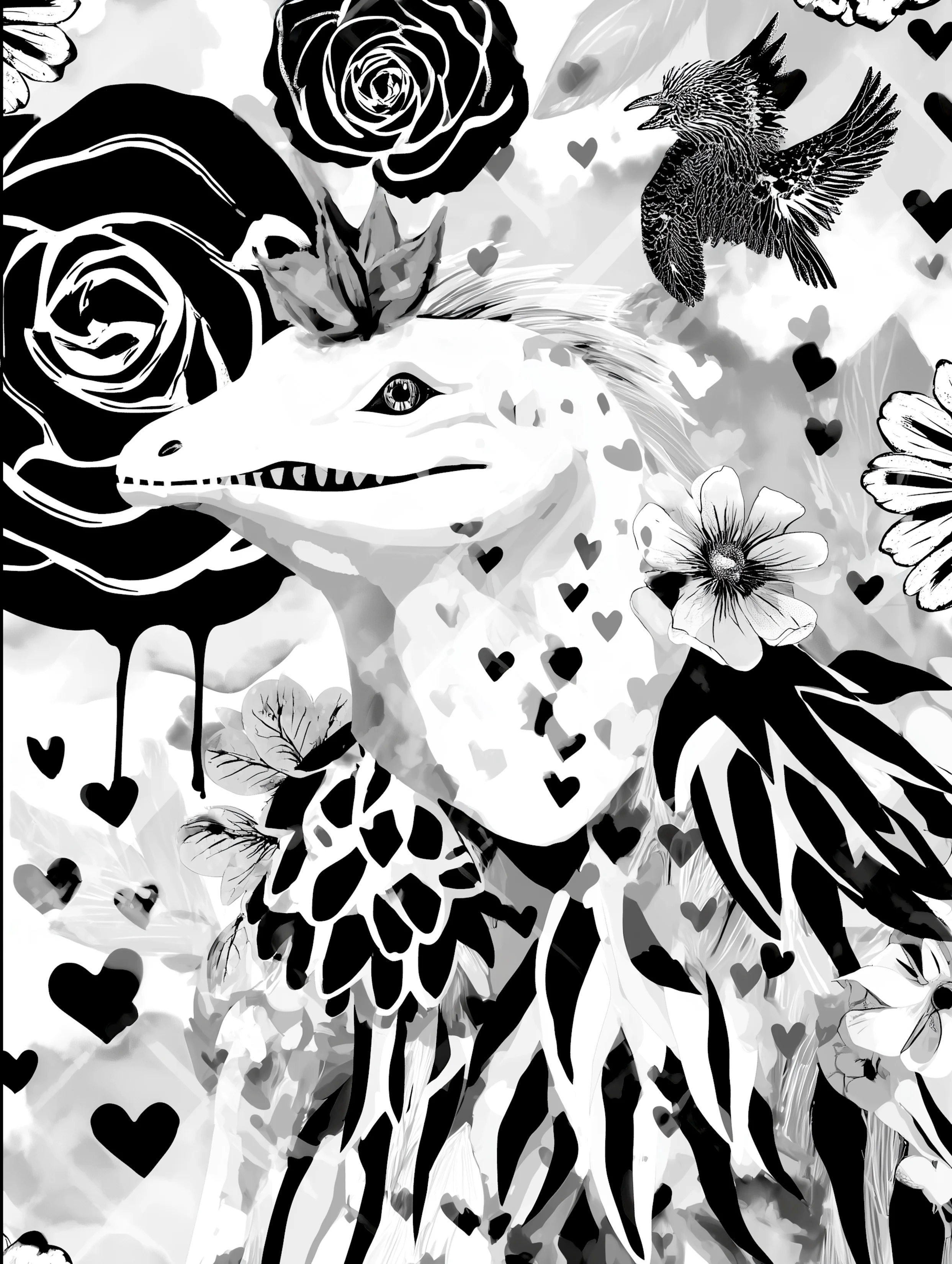 Free printable crocodile coloring pages for adults featuring white crocodile coloring page